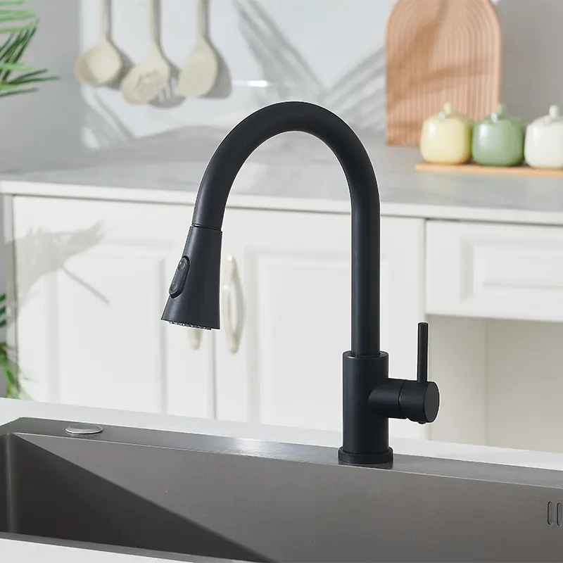 Schwarzer Auszugsdarken-Wasserhahn